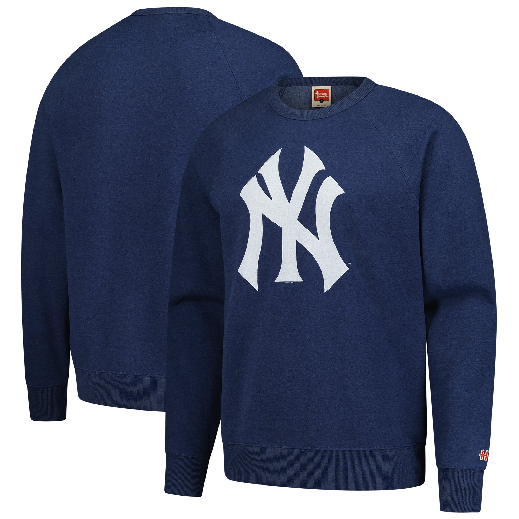 Sweat-shirt rétro Tri-Blend bleu marine pour homme des Yankees de New York